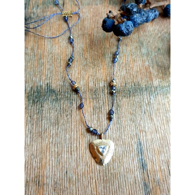 Hanka IN kaklo papuošalas su piritu, jolitu ir cirkoniu